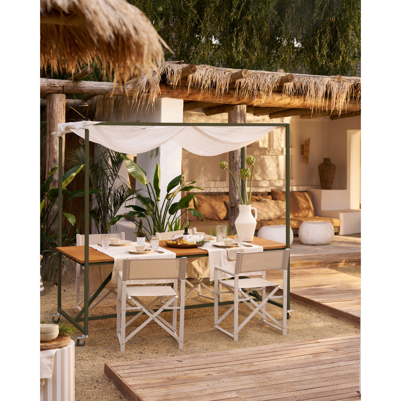 Blue Sky Rectangular Metal Outdoor Dining Table , 86.61cm W 38.19cm D