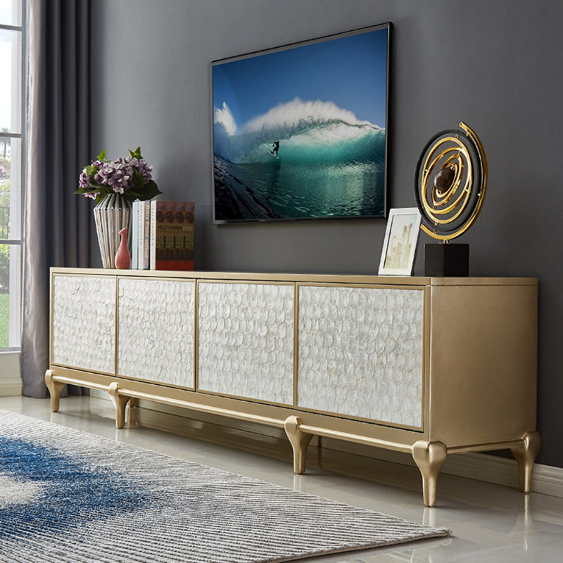 Crédence de rangement Creative en bois massif 94,5 W, 94.5"