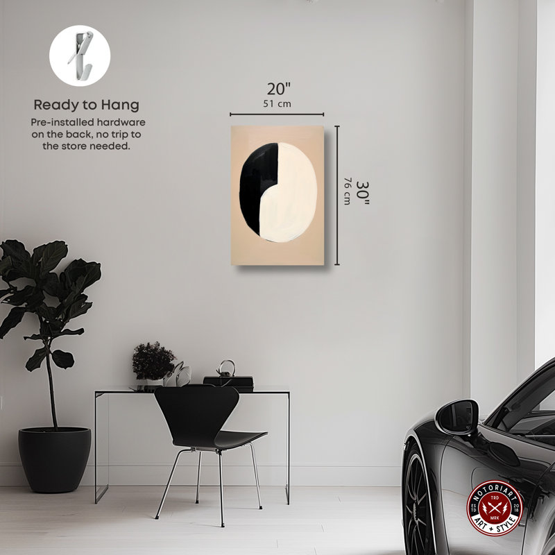 «One Coin Retro Abstract Wall Art» par Notoriart, H 30 po x l 20 po, Toile tendue