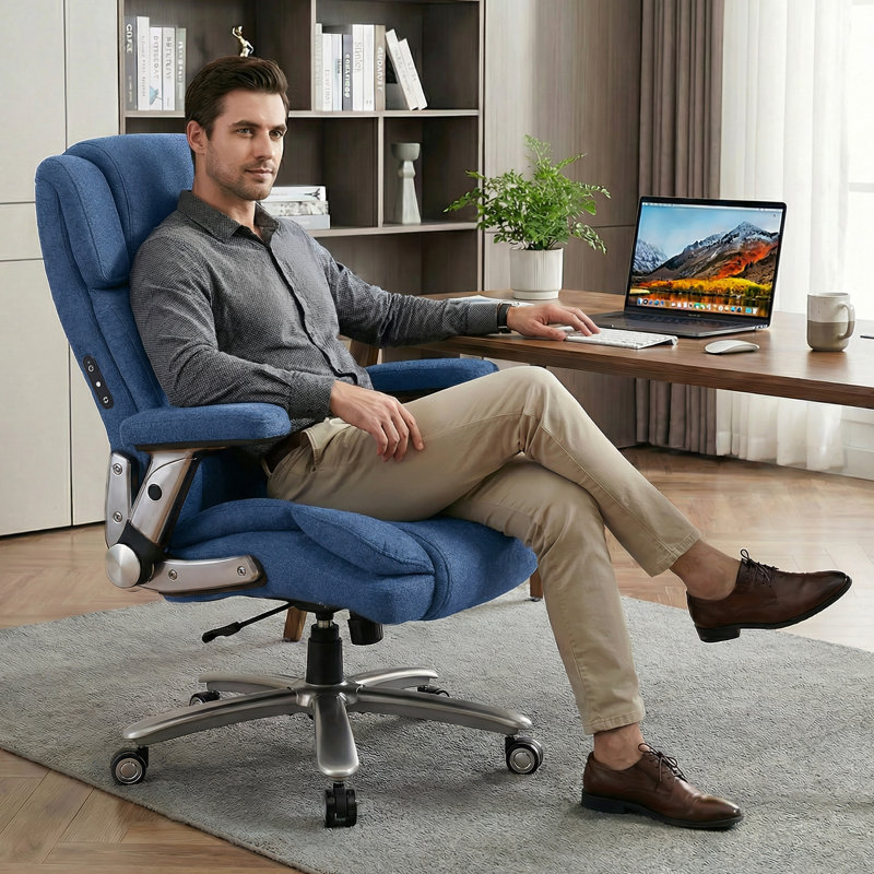 Heavy Duty Office Chair 750 lbs Capacity, Big and Tall Executive Chair with 3D Kneading Massage, Ergonomic High Back Desk Chair, Adjustable 4D Armrests