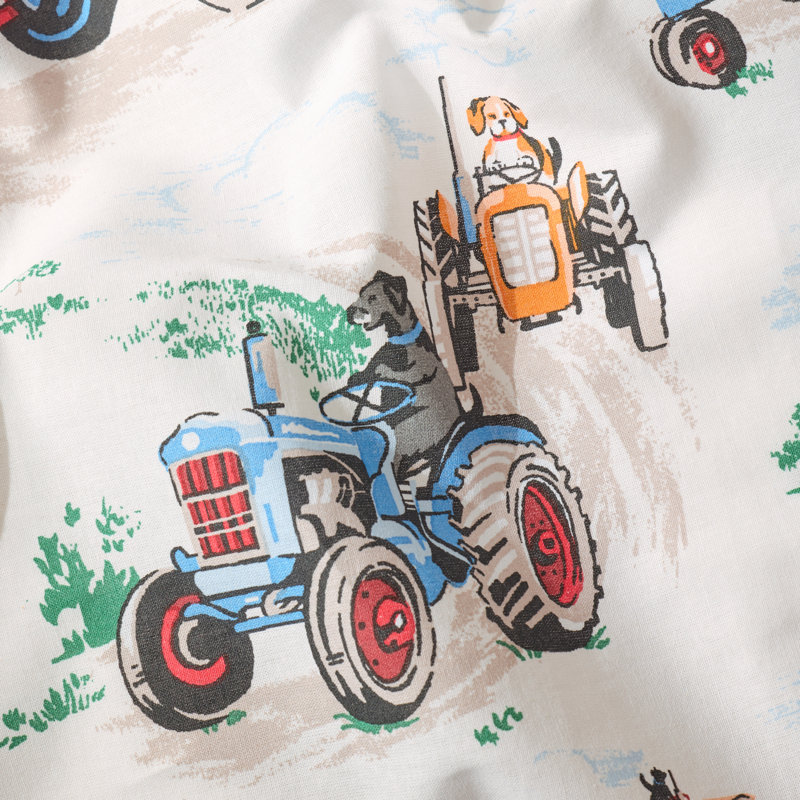 Vintage Tractors Reversible Duvet Cover Set, Double