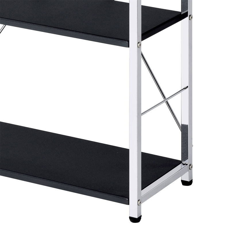 Tennos Black & Chrome Finish Bookshelf