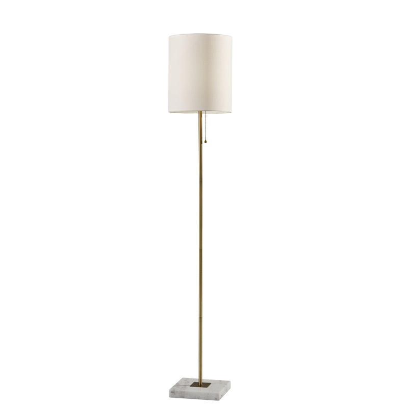 Lampe sur pied 62 po Reed, Laiton antique