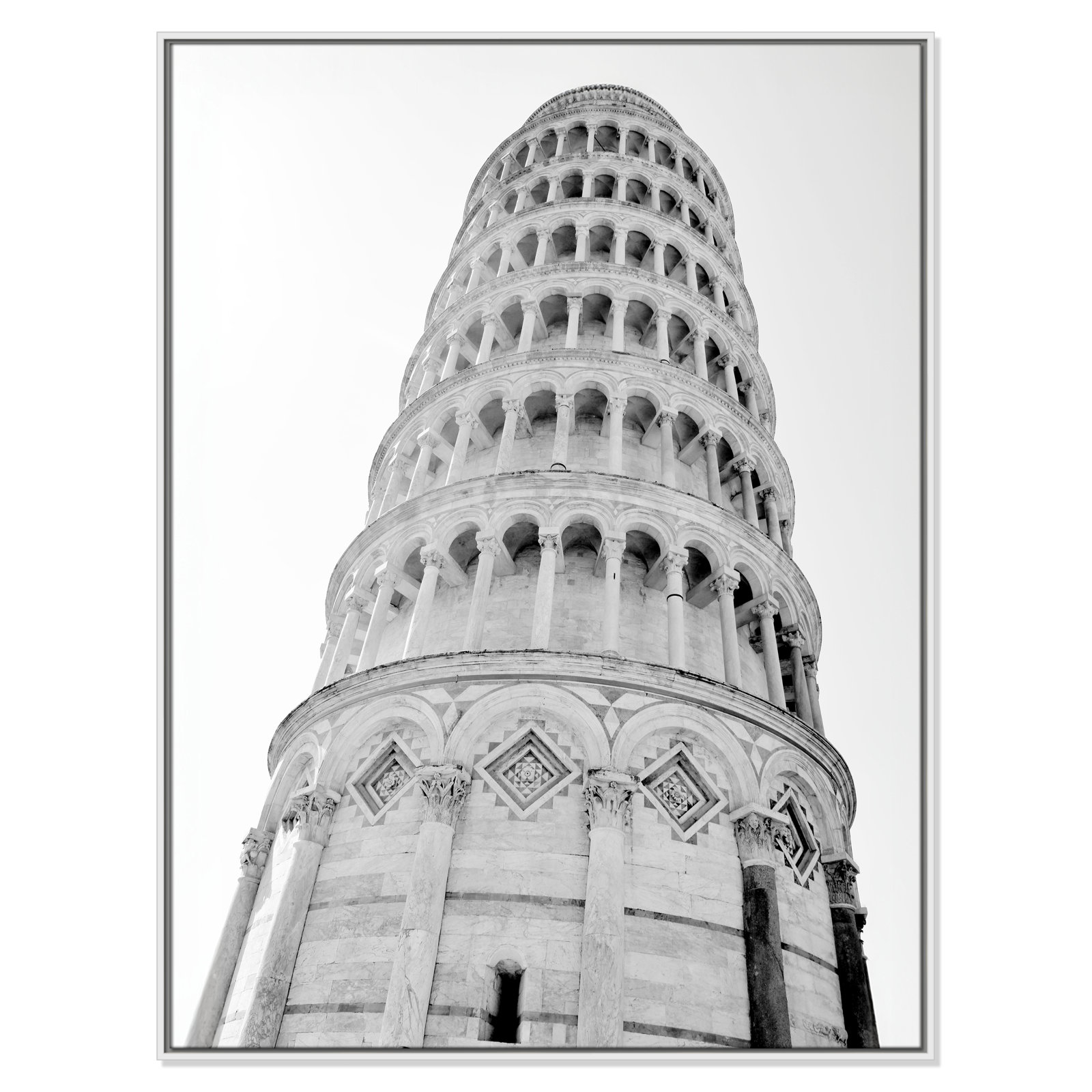 Iconic City Collection "Pisa" Print by Natalie Carpentieri, White Floater Frame, No, 49.5" H x 37.5" W x 2" D