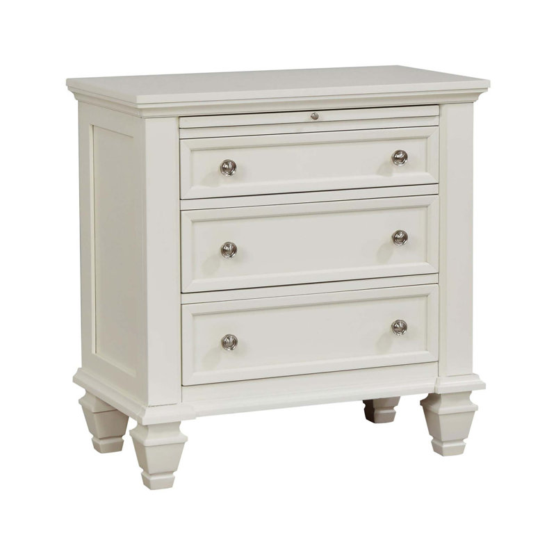 3-Drawer Nightstand with Pull Out Tray