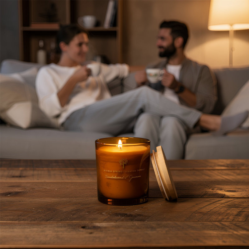 Nicola Spring Sandalwood & Jasmine Soy Wax Scented Candle, 130g, Pack of 1