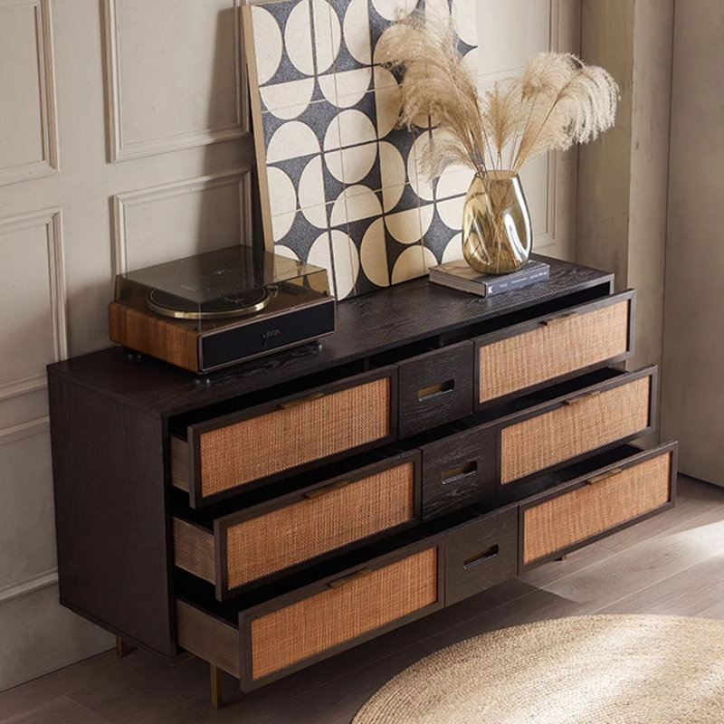 Solid wood rattan creative cabinet