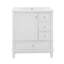 Meuble-lavabo 30 po avec lavabo en céramique, une porte avec tablette et trois tiroirs, poignées en métal-20002065