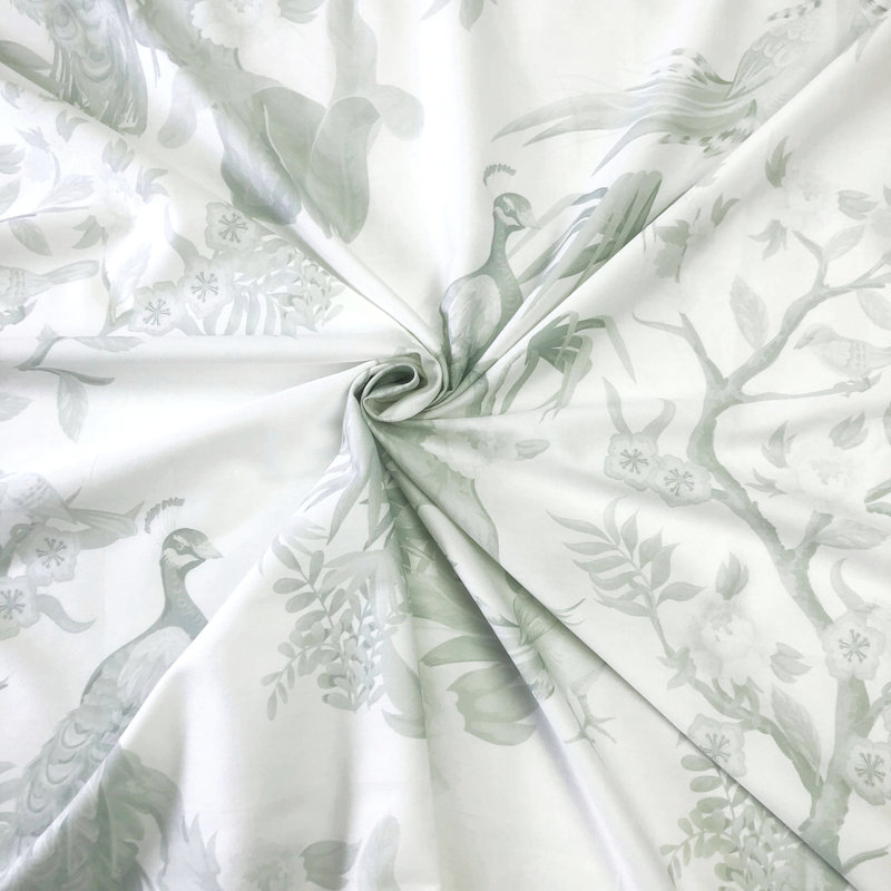 Peacock Lane Toile Cotton Grommet Drapes Set of 2, 50" W x 108" L