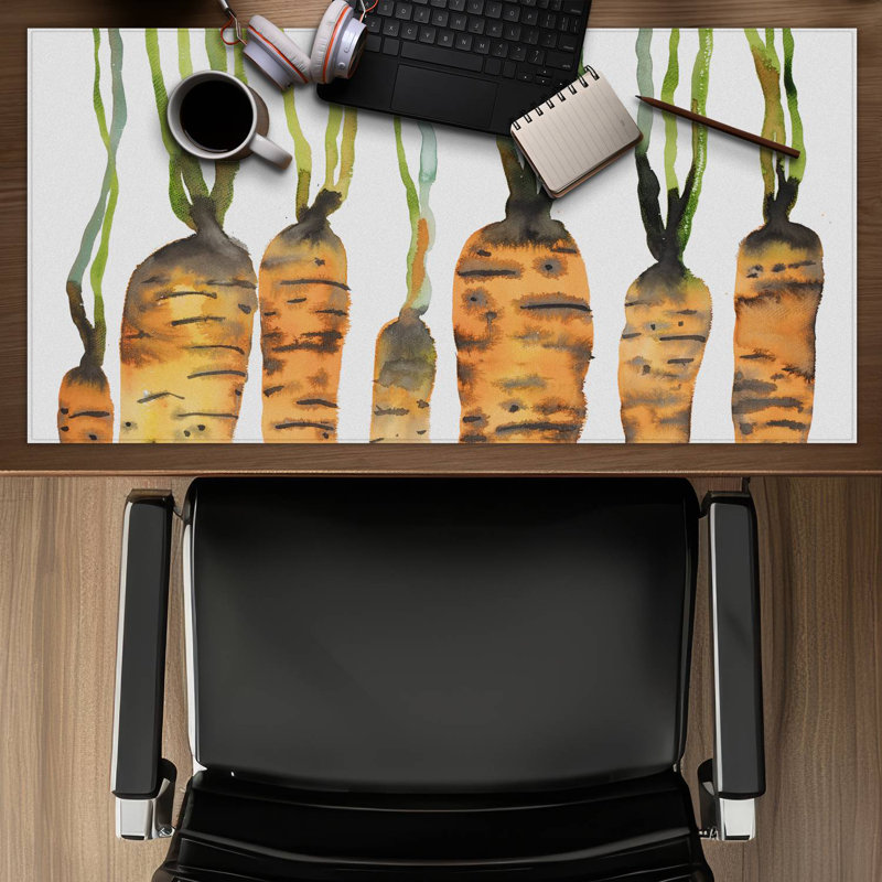 Watercolor carrots - 15.75"x31.50" Desk mat