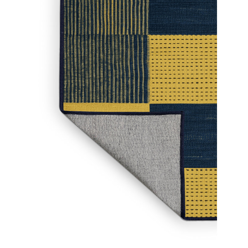 Machine Washable Checkered Gray Area Rug
