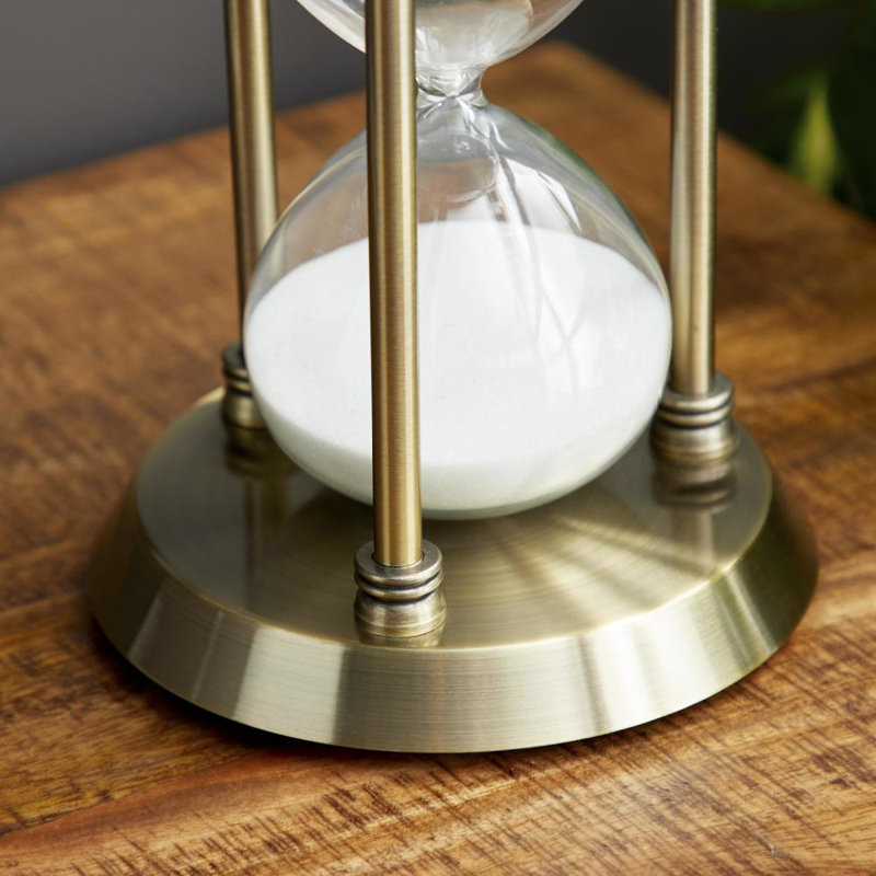 Hourglass, Brass, 8" H x 3" W x 56" D