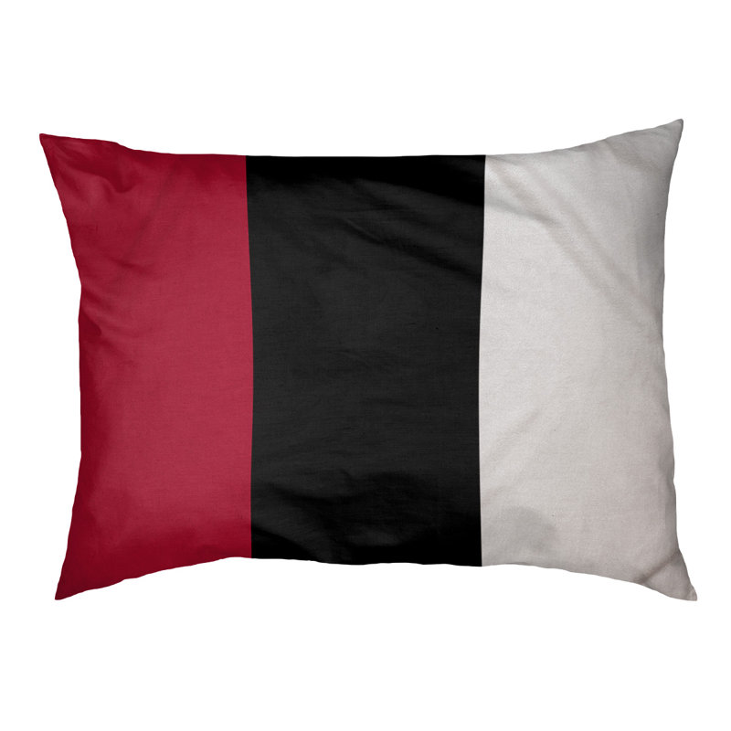Coussin Ohio Football, Très grand (l 50 po x P 40 po x H 7 po), Rouge / milieu noir