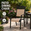 Ensemble de 2 chaises de patio d'extérieur en aluminium avec accoudoirs et tissu respirant