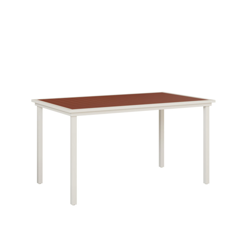 Berlin Gardens Vida Aluminum Top With Matte White Base 73″ Bar Table, Mango Orange