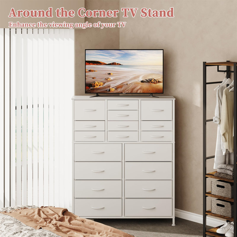 96 cm W Chest of 18 Drawers, White