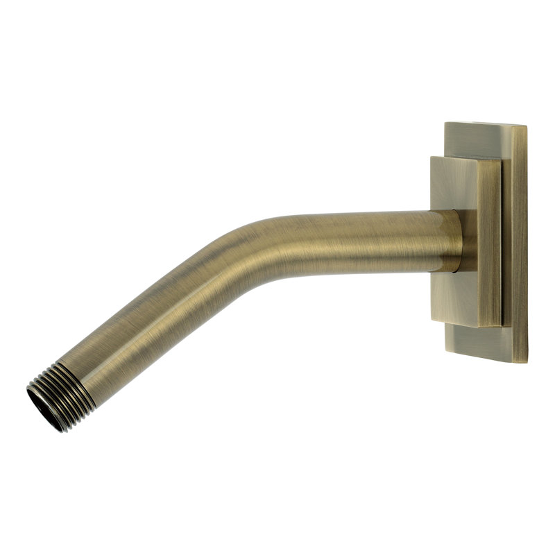 Bras de douche en laiton avec bride carrée Kingston, Antique Brass