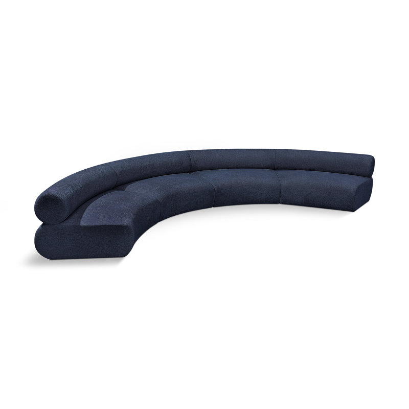 Canapé modulaire rembourré 183 po Bale, Tissu chenille bleu marine