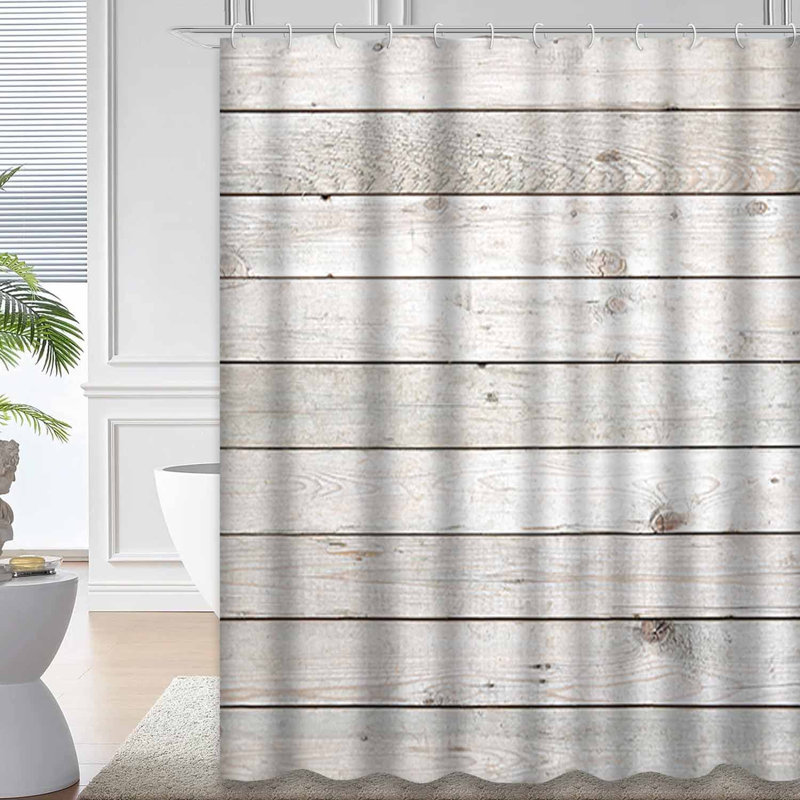Bois avec passe-partout en bois blanc rustique clair avec 12 crochets, L 72 po x l 78 po