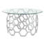 Mattea Clear Glass Round Top Coffee Table with Metal Frame-1436471078