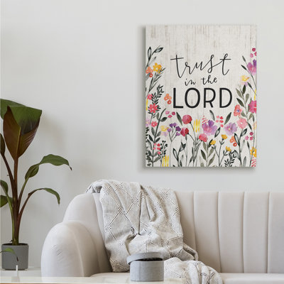 «Trust in the Lord Proverb Spring Watercolor Flowers» par Loni Harris - impression