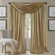 Danielly Solid Semi-Sheer Faux Crushed Silk Window Curtain and Scarf Set