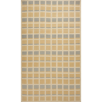 Plaid Area Rug in Beige