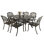 6 - Person Patio Dining Set Umbrella Hole Included Rectangular Table