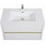 Meuble-lavabo mural 36 po avec lavabo, meuble de rangement flottant pour salle de bain avec comptoir en résine de pierre et tiroirs à fermeture en douceur entièrement assemblé