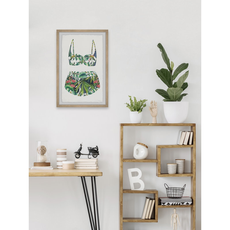 Tropical Forest Swimsuit Framed Canvas Print, 45" x 30"