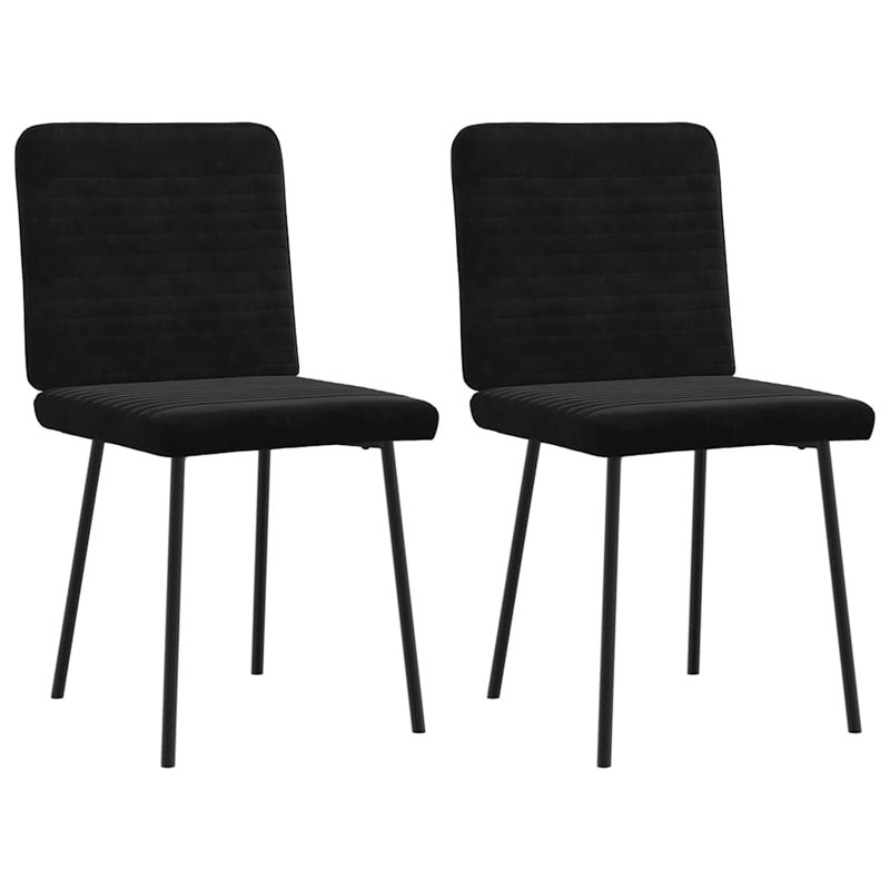  2 chaises de salle à manger en velours noir