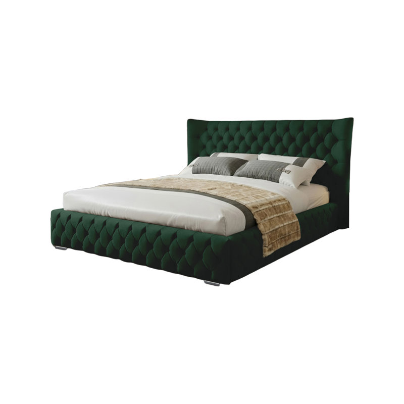 Achilleas Upholstered Bed, Emerald, Super King (6')