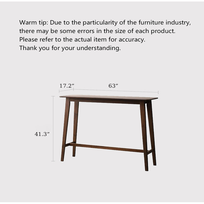 Table de bar Nordic, H 41,34 po x L 62,99 po x l 17,72 po