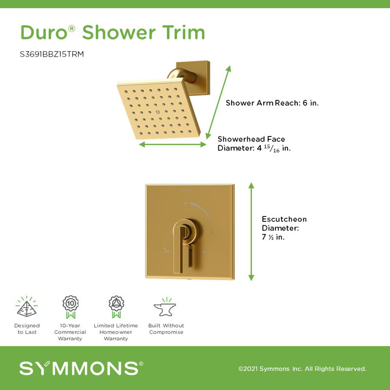 Duro HydroMersion Single Handle Volume Control Shower Faucet, Bronze