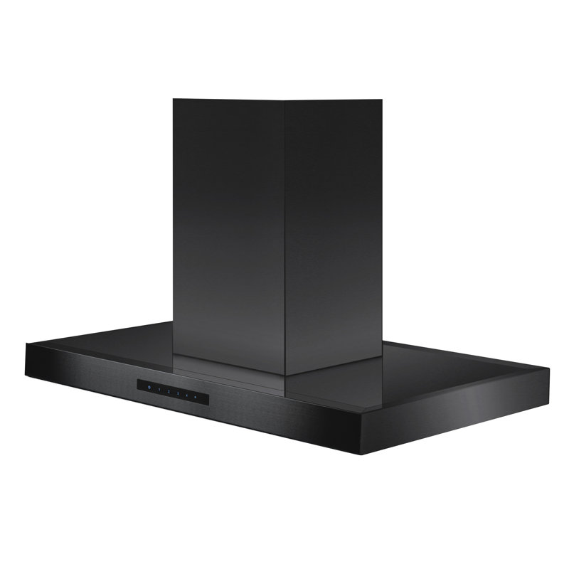 30" Black Stainless Steel Convertible Island Range Hood