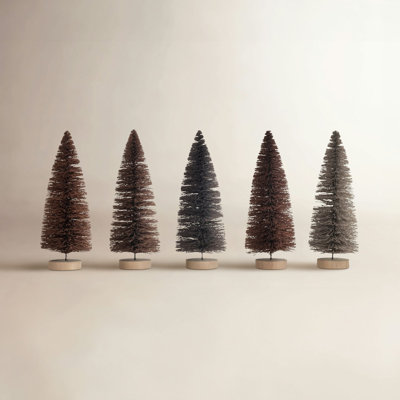 Sisal Bottle Brush Trees With Wood Base
