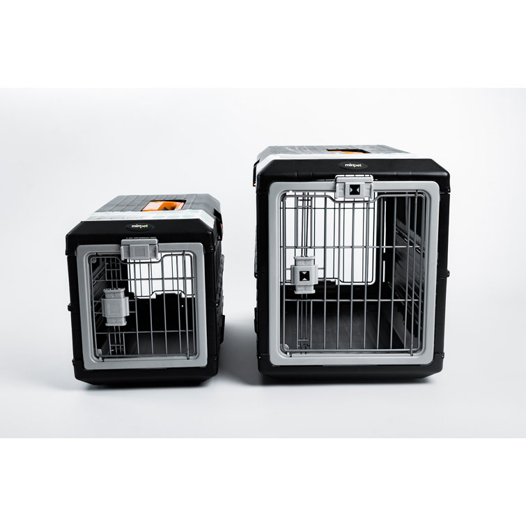 Usa Pet Airline Travel Crate, Collapsible Carrier For Small Medium Pets - Small, Black