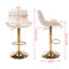 Tabouret de bar chromé à hauteur réglable en velours et repose-pieds chromé, ensemble de 2-711548171-711548168
