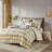3 Piece Cotton Comforter Set Gray/Yellow