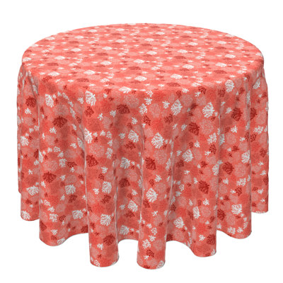 Fabric Textile Products, Inc. Round Tablecloth, 100% Cotton, 60 Round", Bold Seaside Coral