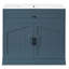 Meuble-lavabo de luxe 36 po avec lavabo rectangulaire en céramique, armoire à deux portes, tablettes réglables à plusieurs trous, mécanisme de fermeture en douceur, finition brillante, idéal pour le rangement-110333086