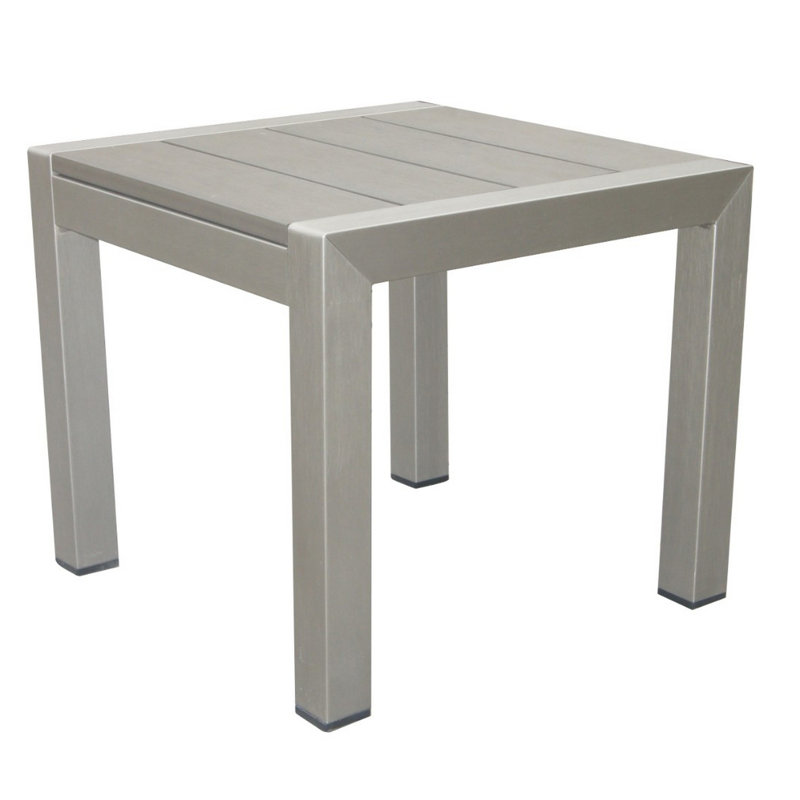 Lawler Square Outdoor Side Table , 18'' in. W 16'' in. D, Gray Top / Gray Base