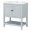 Modern Sleek Bathroom Vanity Elegant Ceramic Sink With Solid Wood Frame Open Style Shelf & Door Shelf Design-115688506-115688507