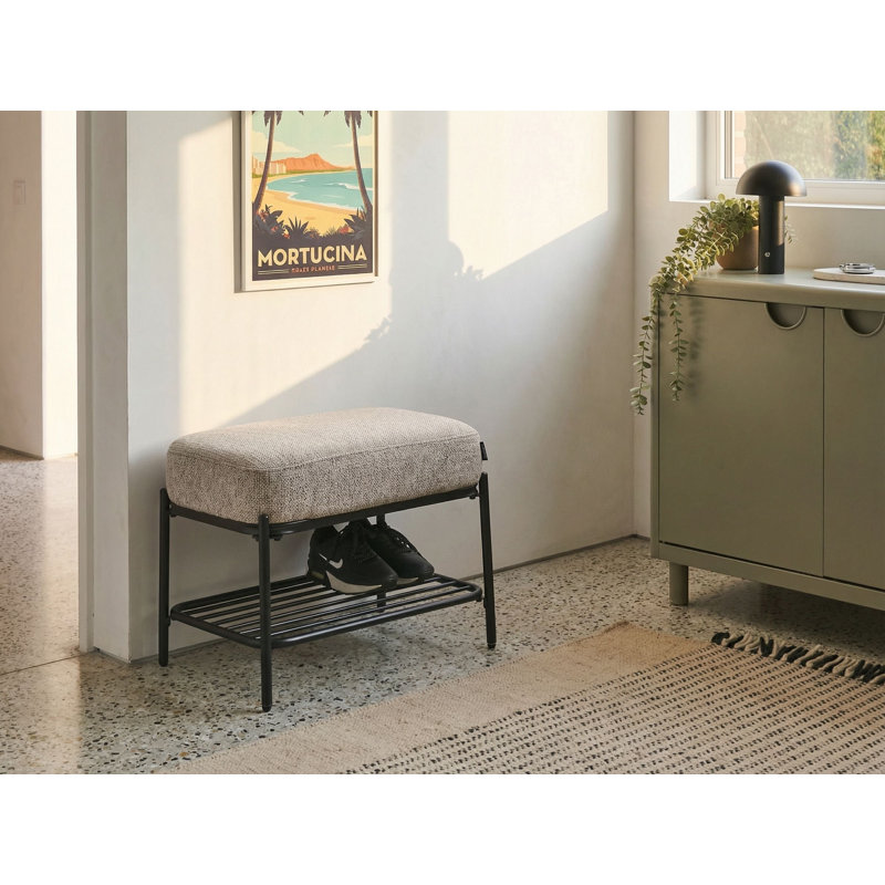 Shoe Bench Allishia Fabric, Beige