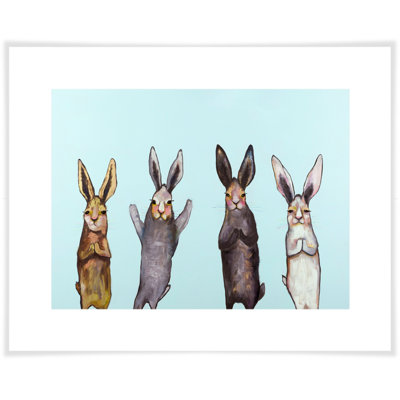 Quatre lapins - impression sur toile tendue