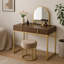 Bureau de coiffeuse 2 tiroirs avec miroir et plateau à bijoux
