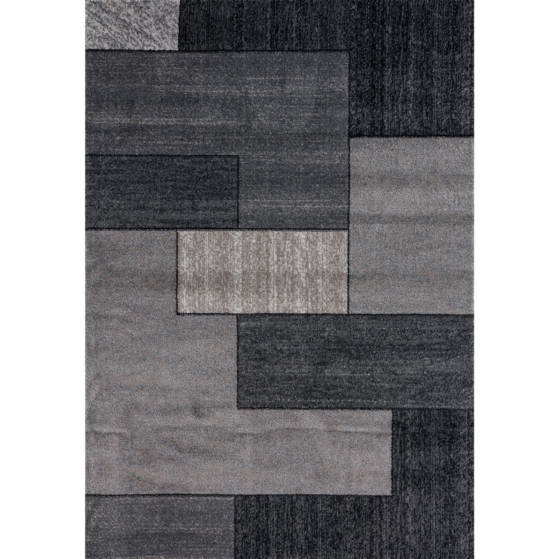 Tapis géométrique tissé à la main Valladares, Rectangle 5 pi 2 po x 7 pi 2 po