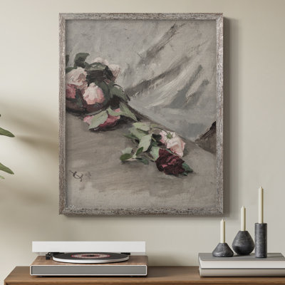 Reproduction florale vintage avec encadrement CCL XXXII - bois massif