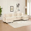 Accoudoir plus large avec 3 sièges (le repose-pieds n'est pas inclus), canapé modulaire moderne, pour la chambre à coucher et un appartement du salon, coussin de siège rembourré à double couche confortable, tissu chenille respirant, beige, Sw5044bg-129420951-129420950