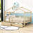 Saffir Wooden House Daybed with Two Drawers and Legs-61256902-61256903